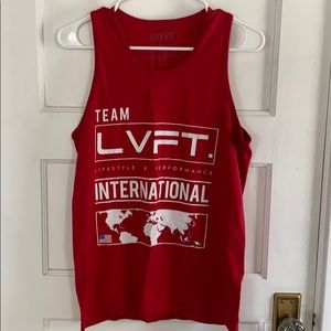 LVFT Live Fit men’s small red athletic workout tank top sporty athlete lift